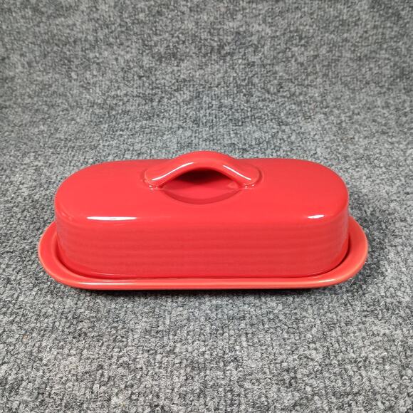 Chantal Butter Dish Red Ceramic Covered Lidded Holder Full Size - Picture 1 of 7